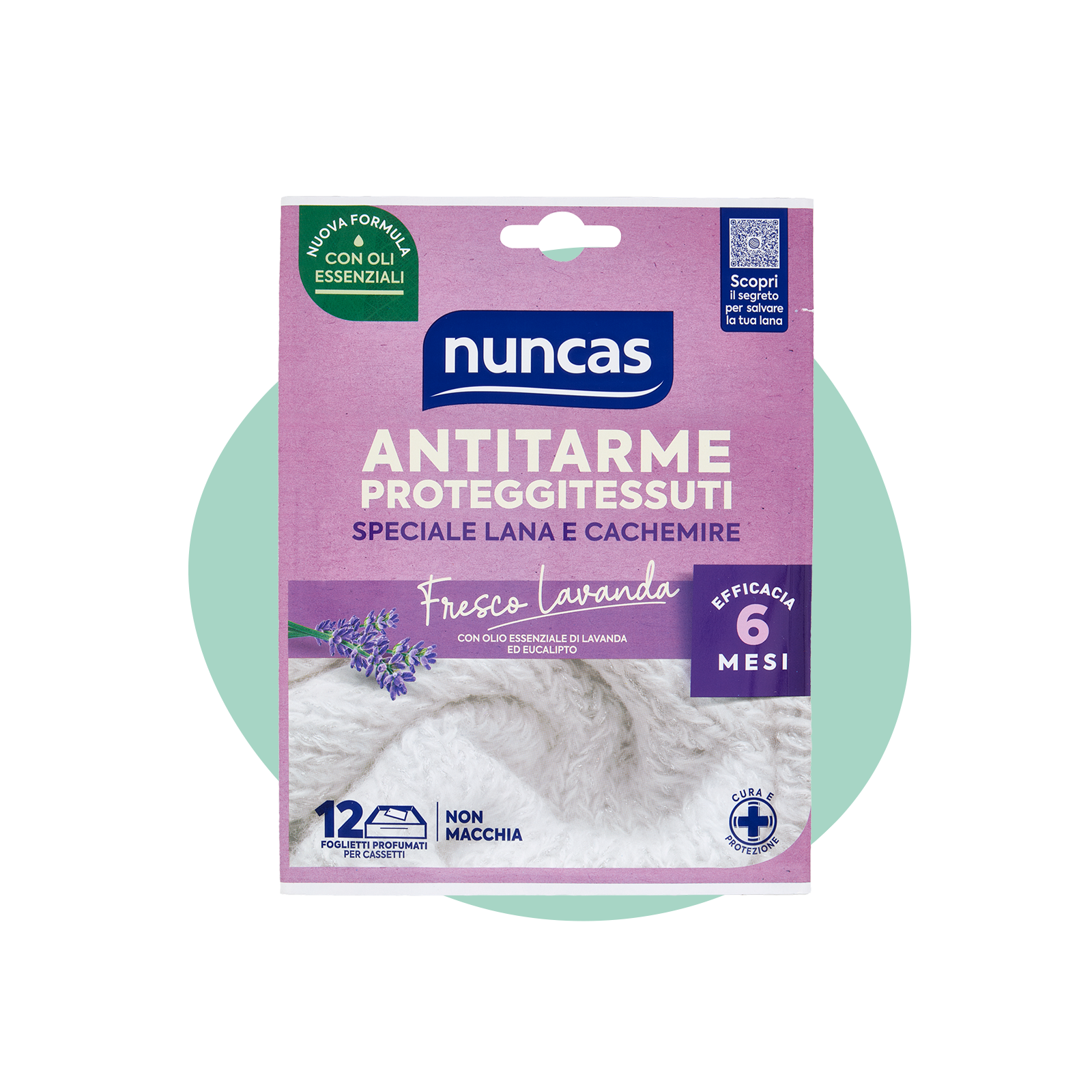 Antitarme proteggitessuti 12 Foglietti Fresco lavanda