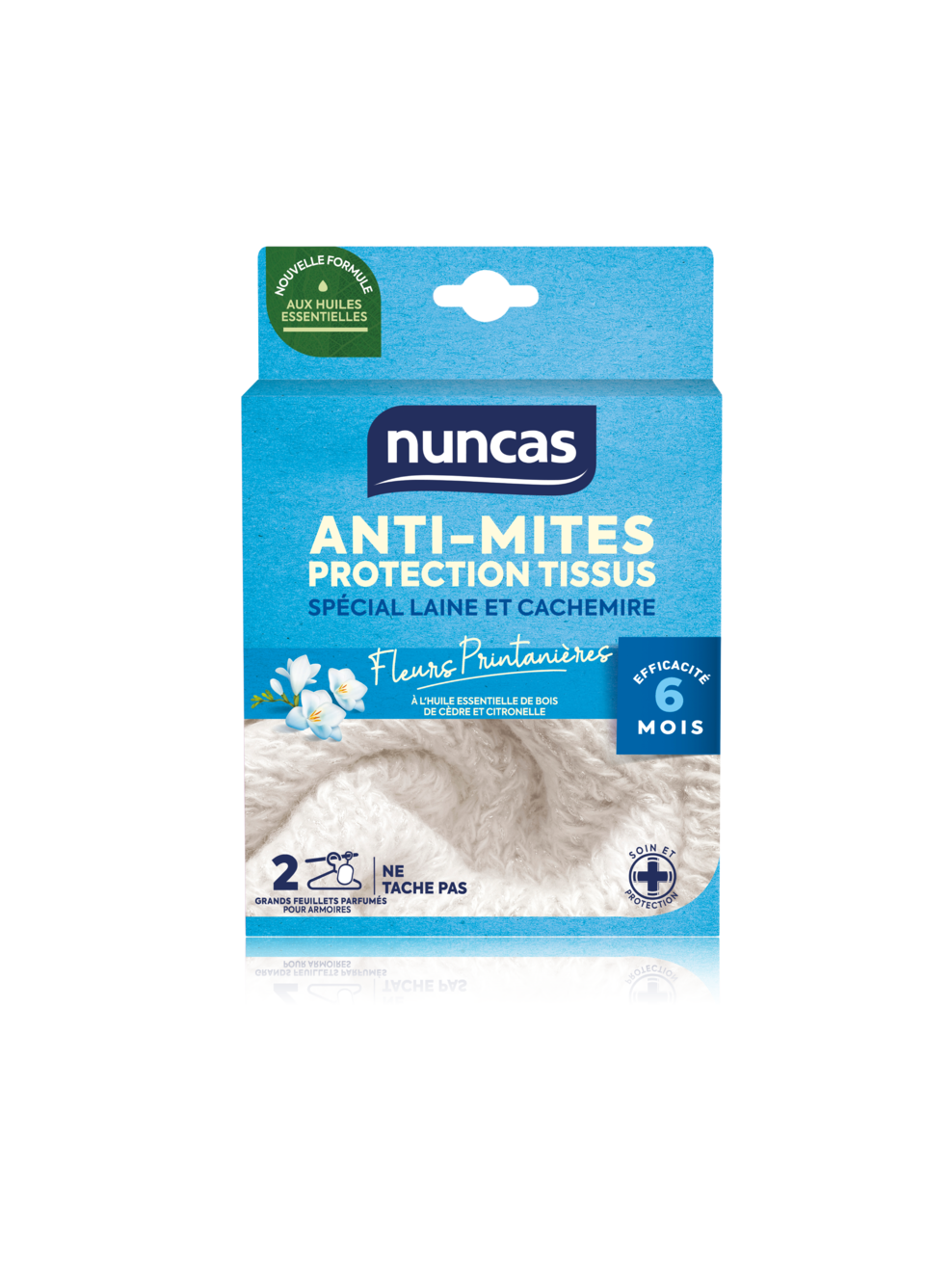 Antimites Protection Tissus Grands Feuillets Fleurs Printanieres - 2 feuillets
