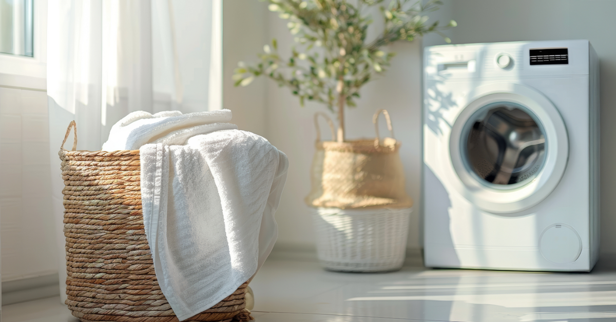 Smackia di Nuncas, prodotto per smacchiatura completa e professionale, mostrato con lavatrice e cesta per bucato, perfetto per rimuovere macchie ostinate | Nuncas