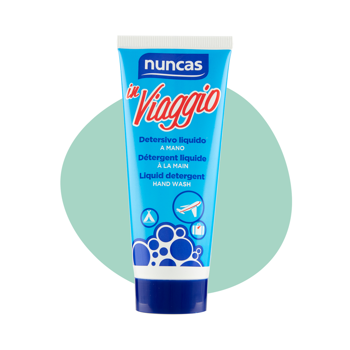 In Viaggio Detersivo Liquido 100 ml | Detersivo per bucato adatto al bagaglio a mano | Nuncas