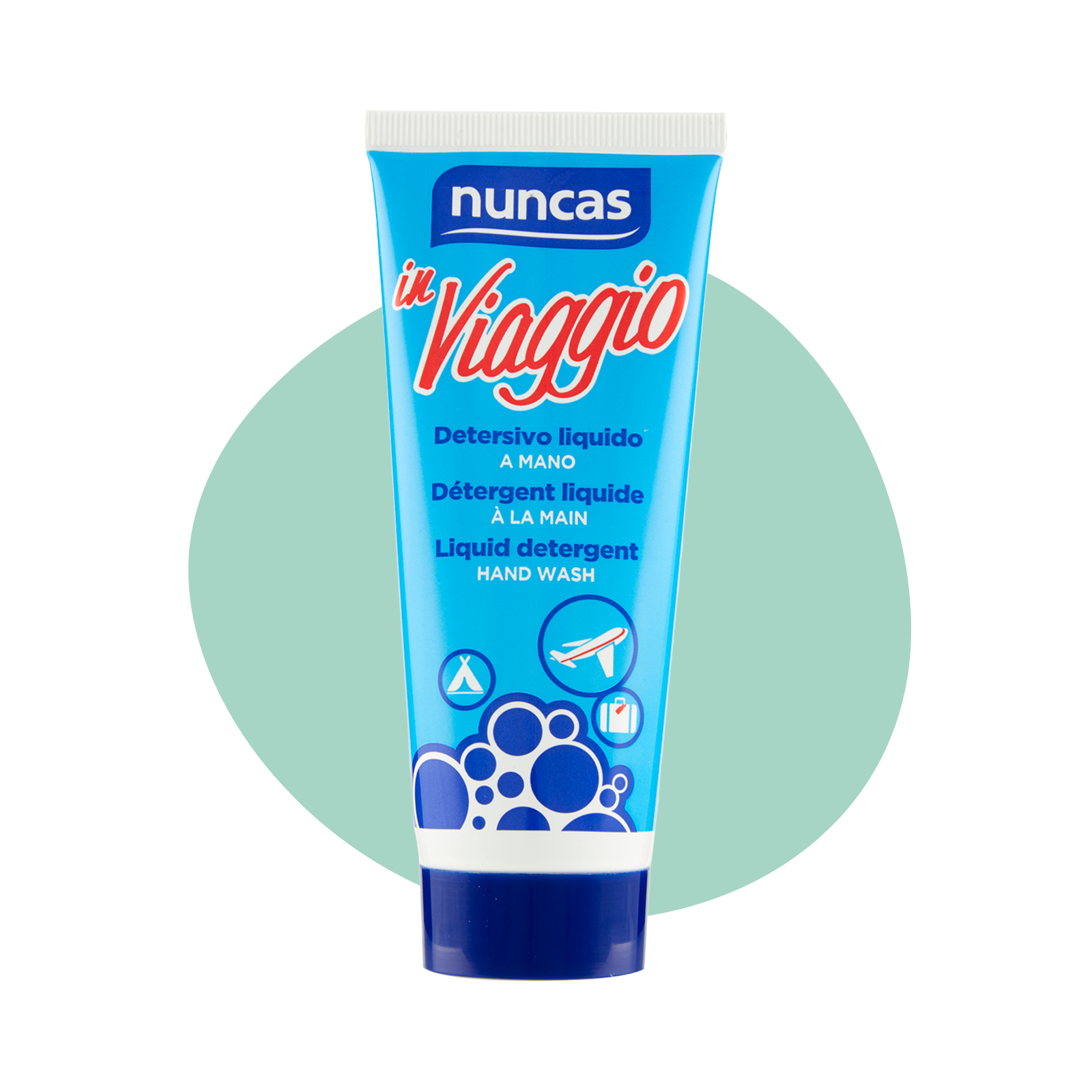 In Viaggio Detersivo Liquido 100 ml | Detersivo per bucato adatto al bagaglio a mano | Nuncas