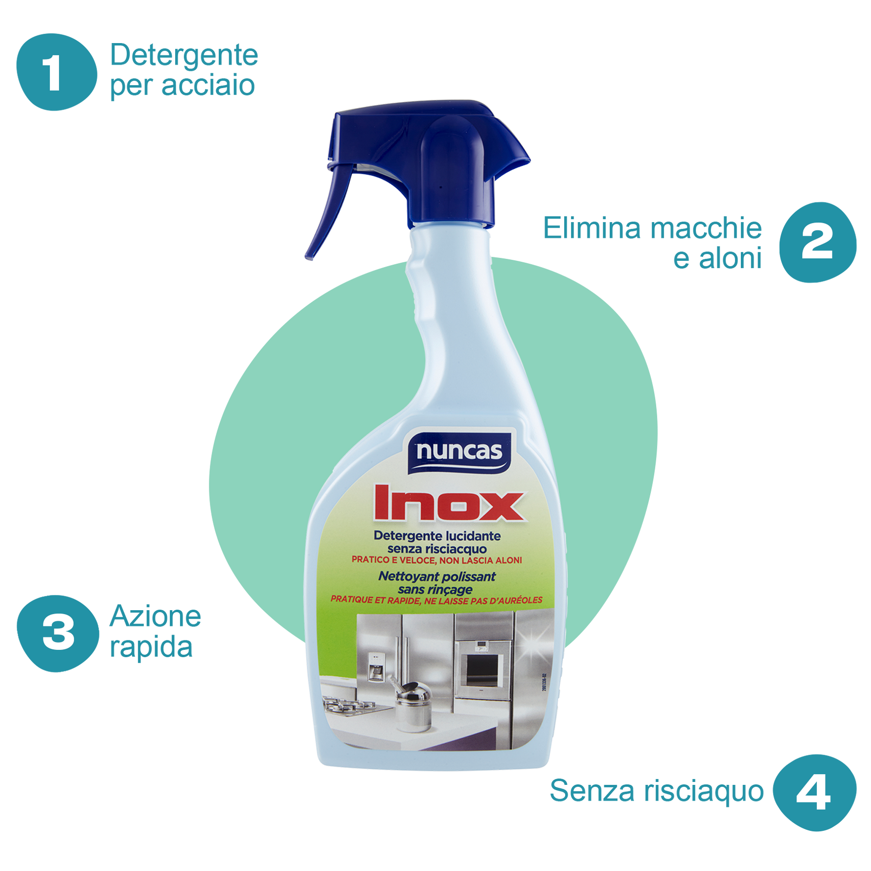 Inox Spray Detergente e Lucidante - 500ml | Nuncas