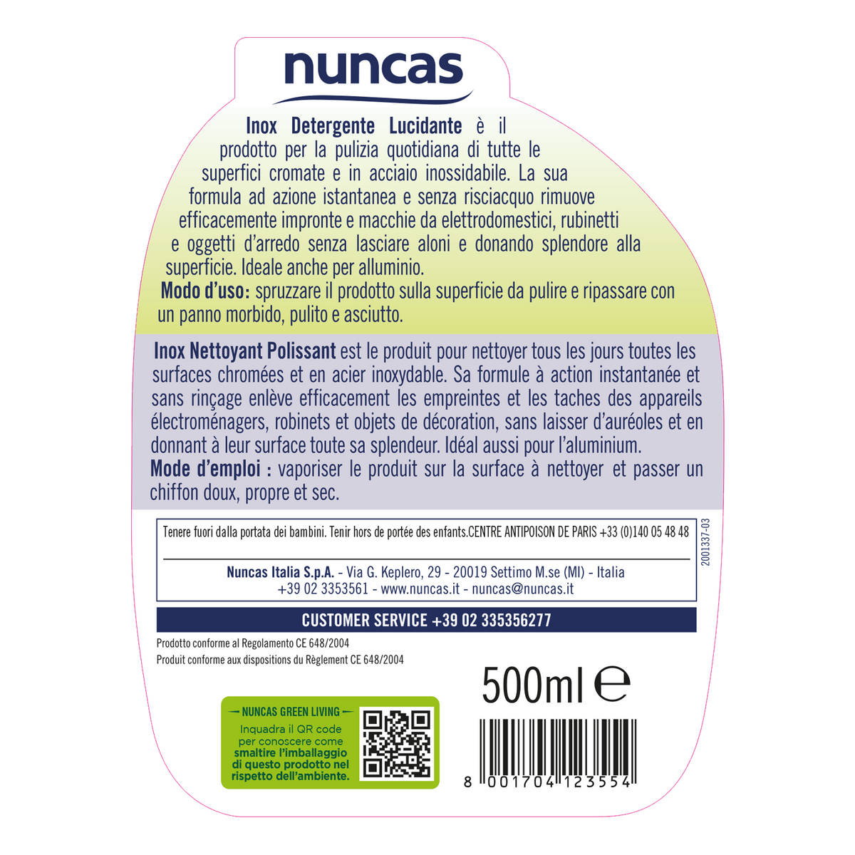 Inox Spray Detergente e Lucidante - 500ml | Nuncas