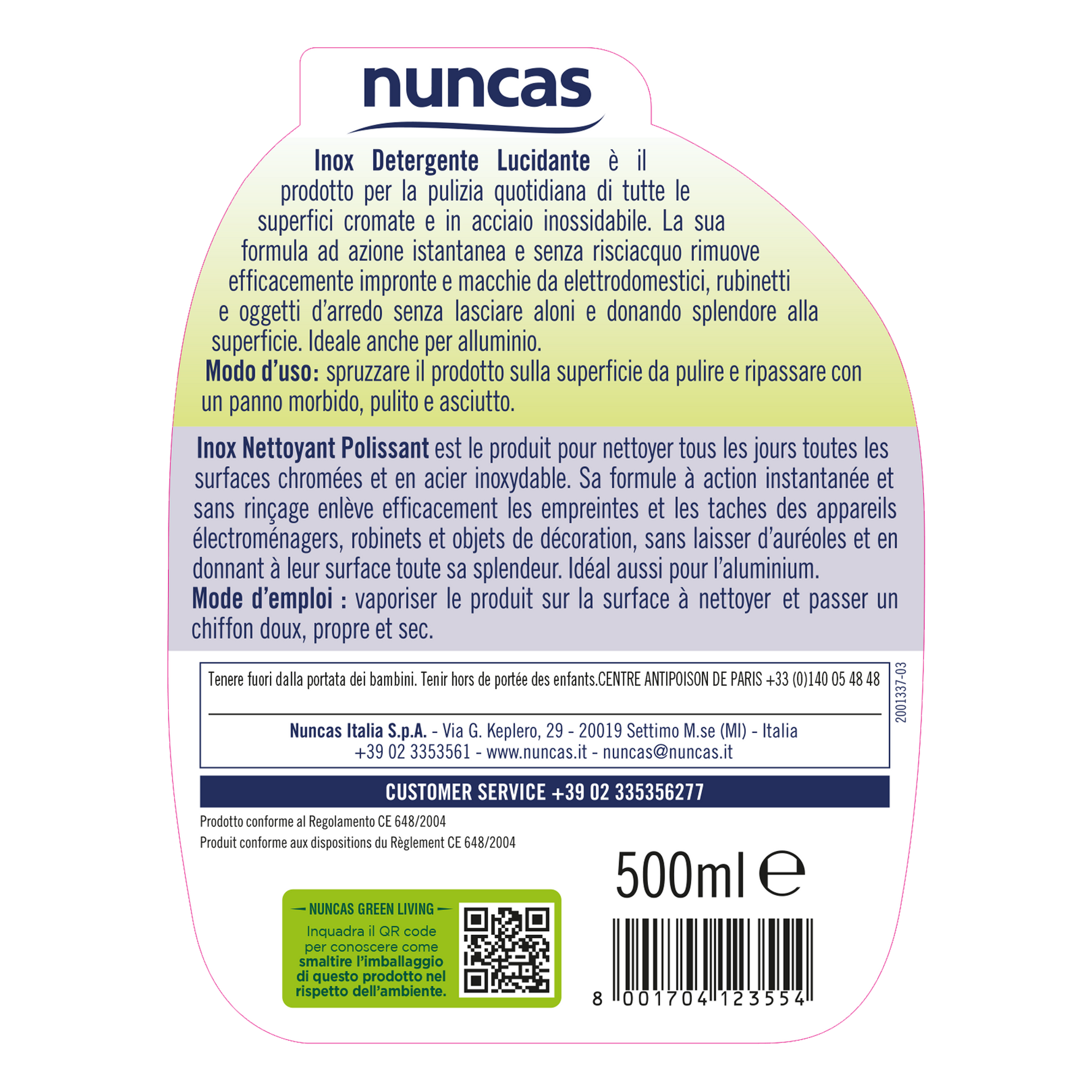 Inox Spray Detergente e Lucidante - 500ml | Nuncas