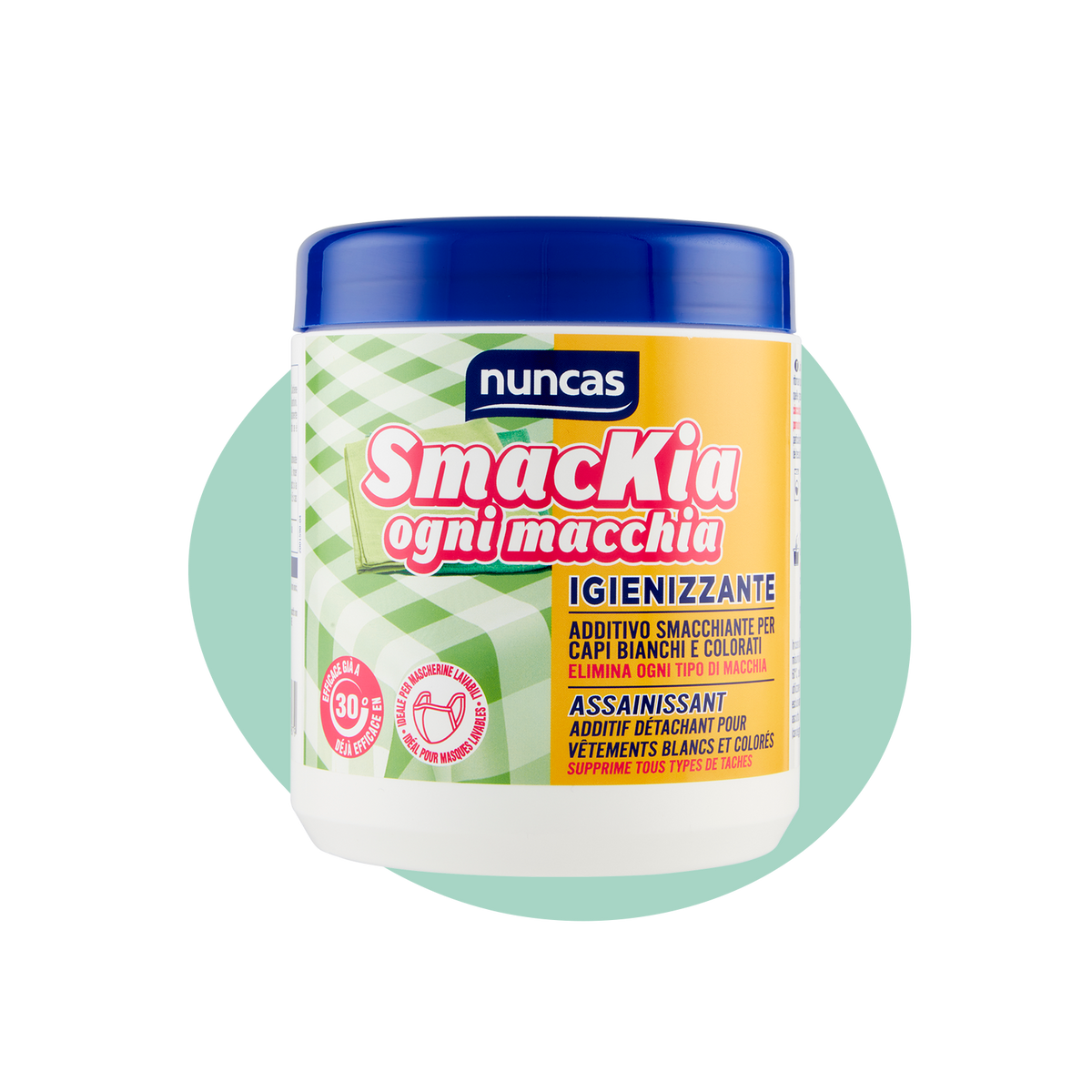 Smackia Smacchiante Ogni Macchia - 600g | Additivo sbiancante per capi bianchi e colorati | Nuncas
