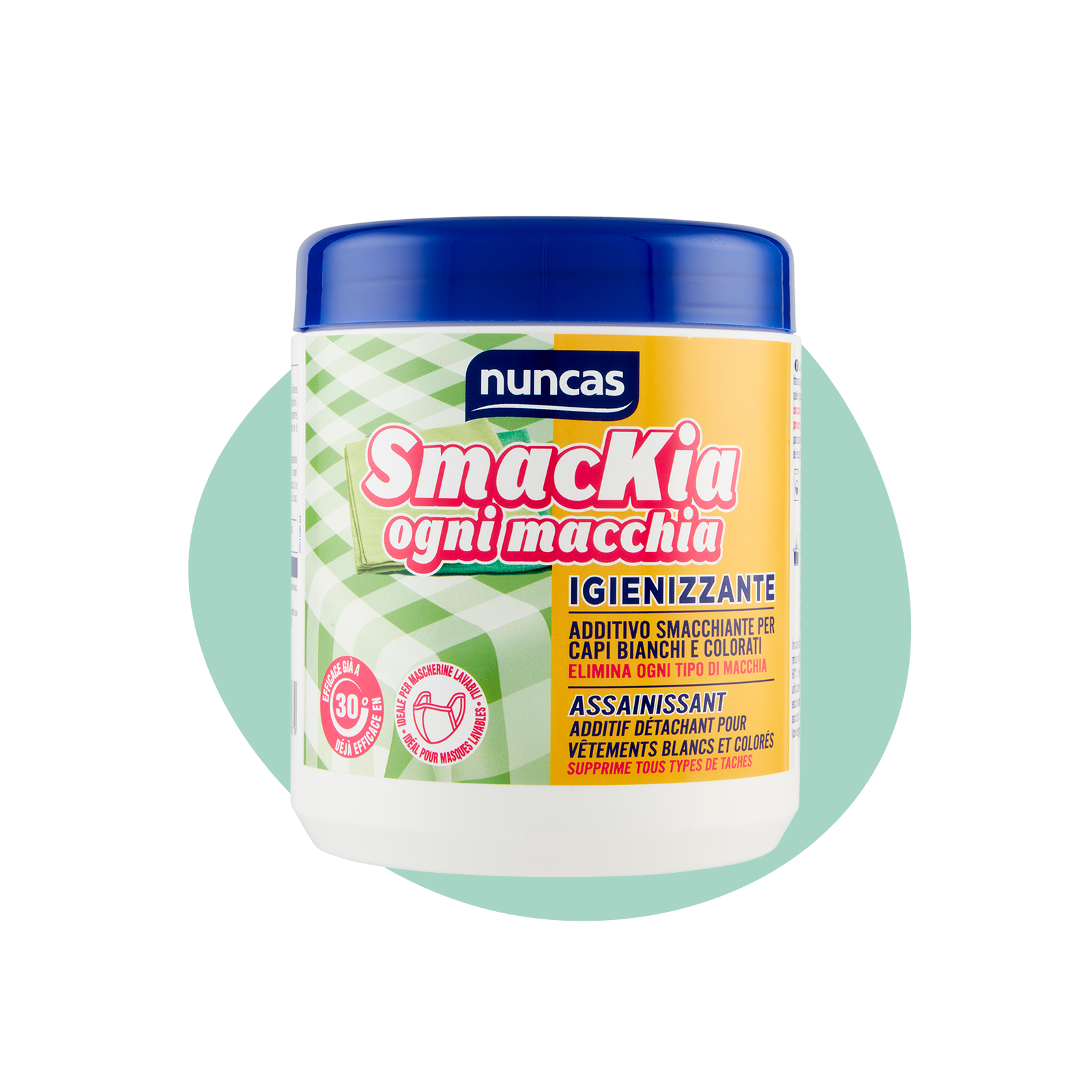 Smackia Smacchiante Ogni Macchia - 600g | Additivo sbiancante per capi bianchi e colorati | Nuncas