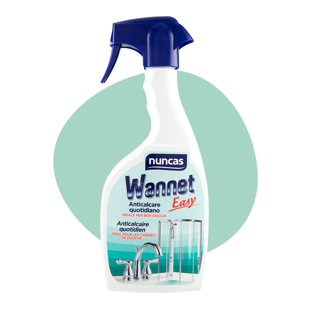 Wannet Easy Detergente Anticalcare - 500ml | Anticalcare quotidiano ideale per box doccia | Nuncas