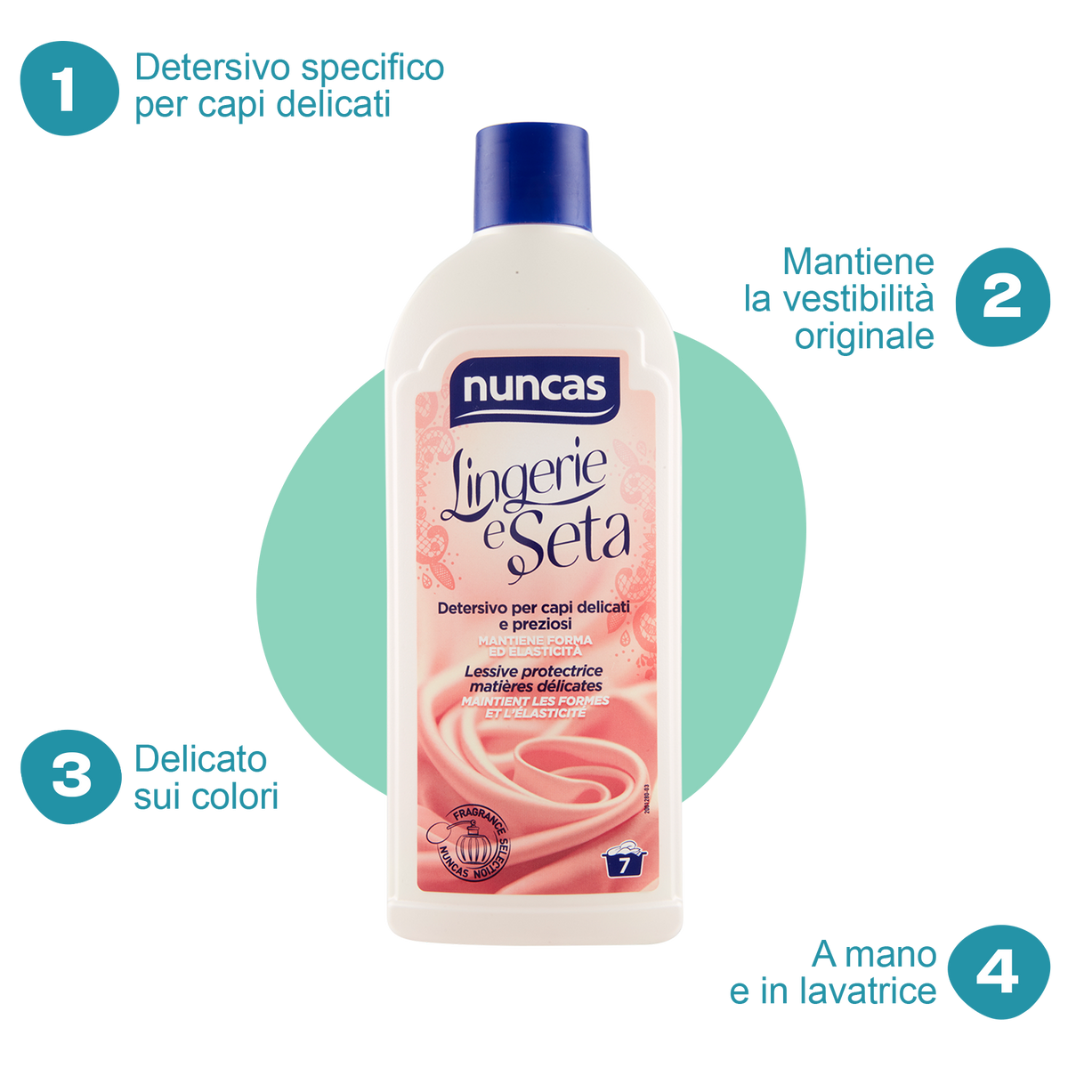 Lingerie e Seta Detersivo Capi delicati - 500ml | Nuncas