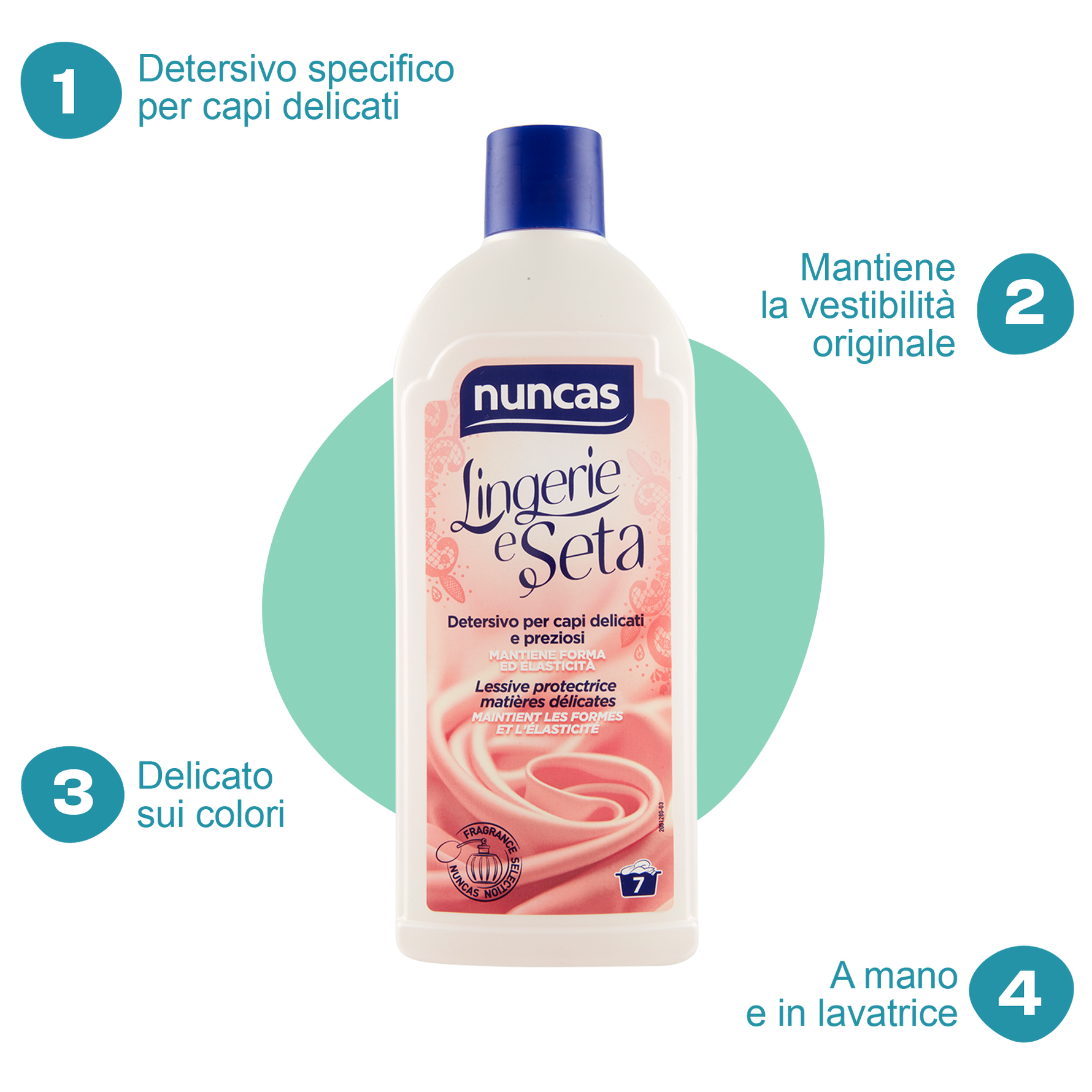 Lingerie e Seta Detersivo Capi delicati - 500ml | Nuncas