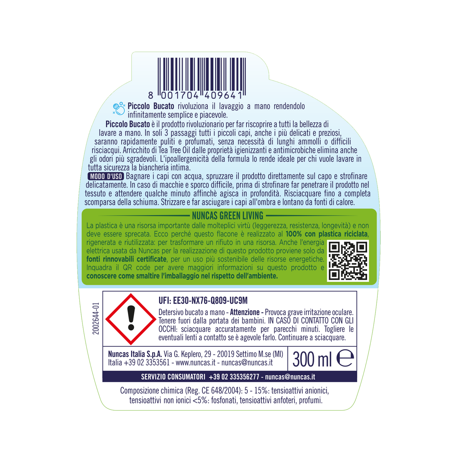 Piccolo Bucato Detergente Delicato Tessuti - 300ml | Nuncas