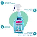 Glasnet Detergente Vetri e Specchi - 750ml | Spray vetri che non lascia aloni, adatto anche per il plexiglass | Nuncas