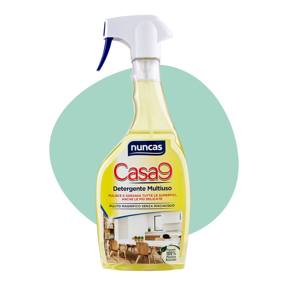 Casa9 Detergente Spray Multiuso - 750ml | Sgrassante per tutte le superfici della casa | Nuncas