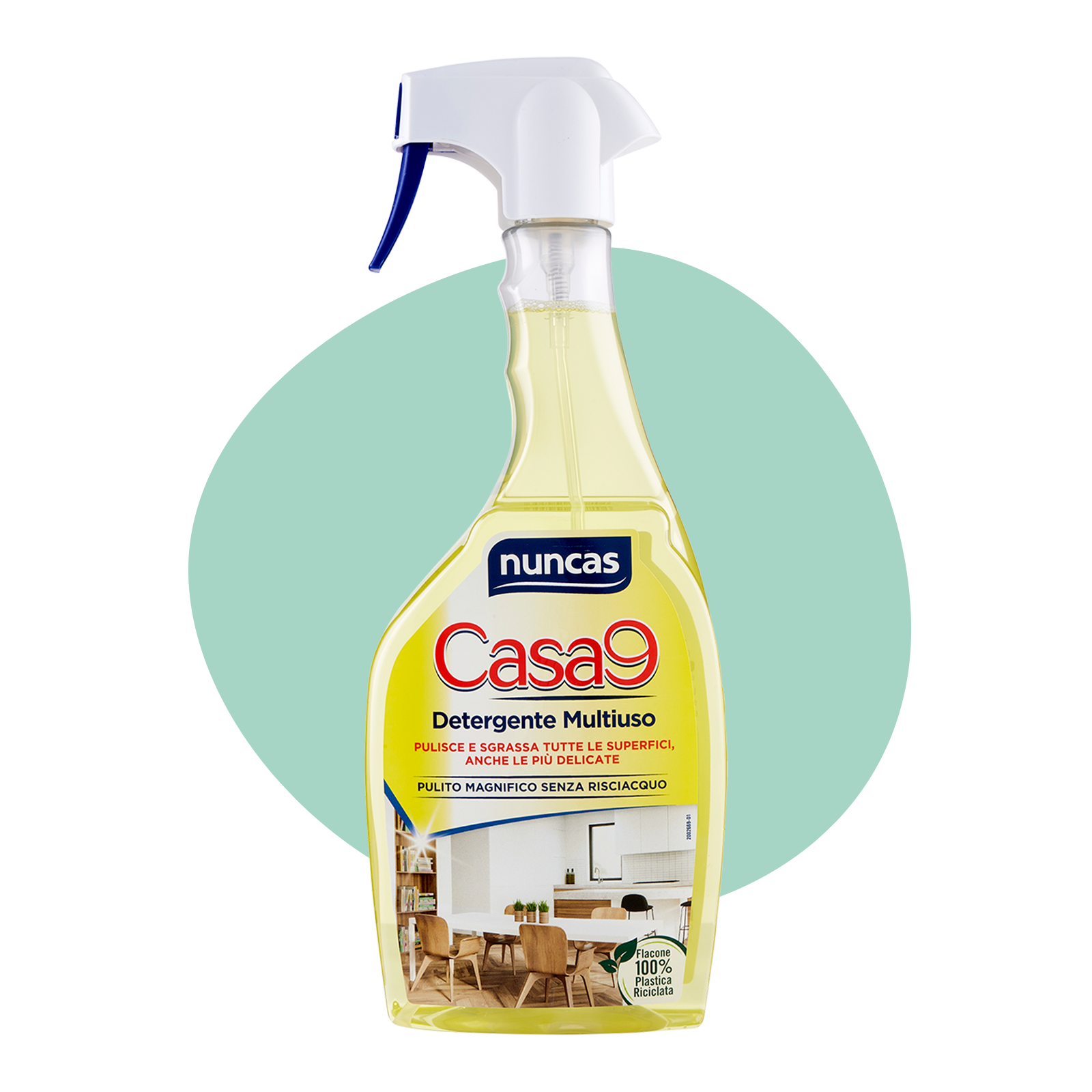 Casa9 Detergente Spray Multiuso - 750ml | Sgrassante per tutte le superfici della casa | Nuncas
