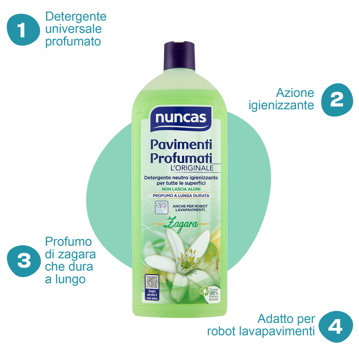 Pavimenti Profumati Detergente Zagara - 1000ml | Nuncas