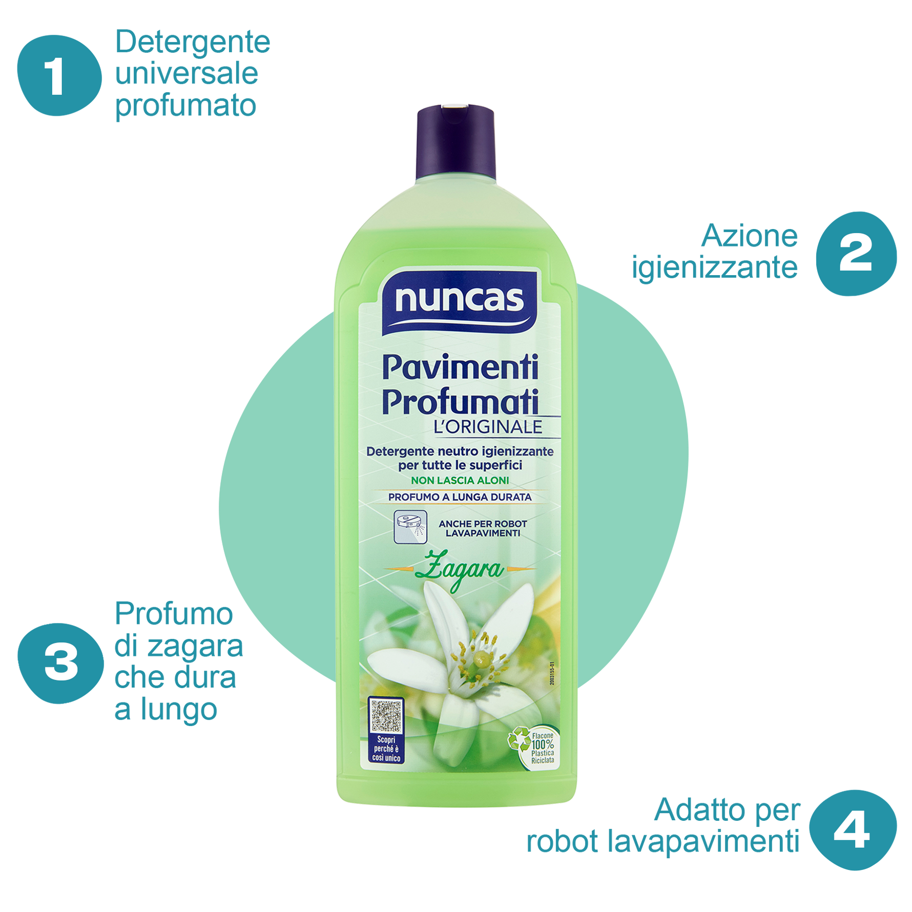 Pavimenti Profumati Detergente Zagara - 1000ml | Nuncas