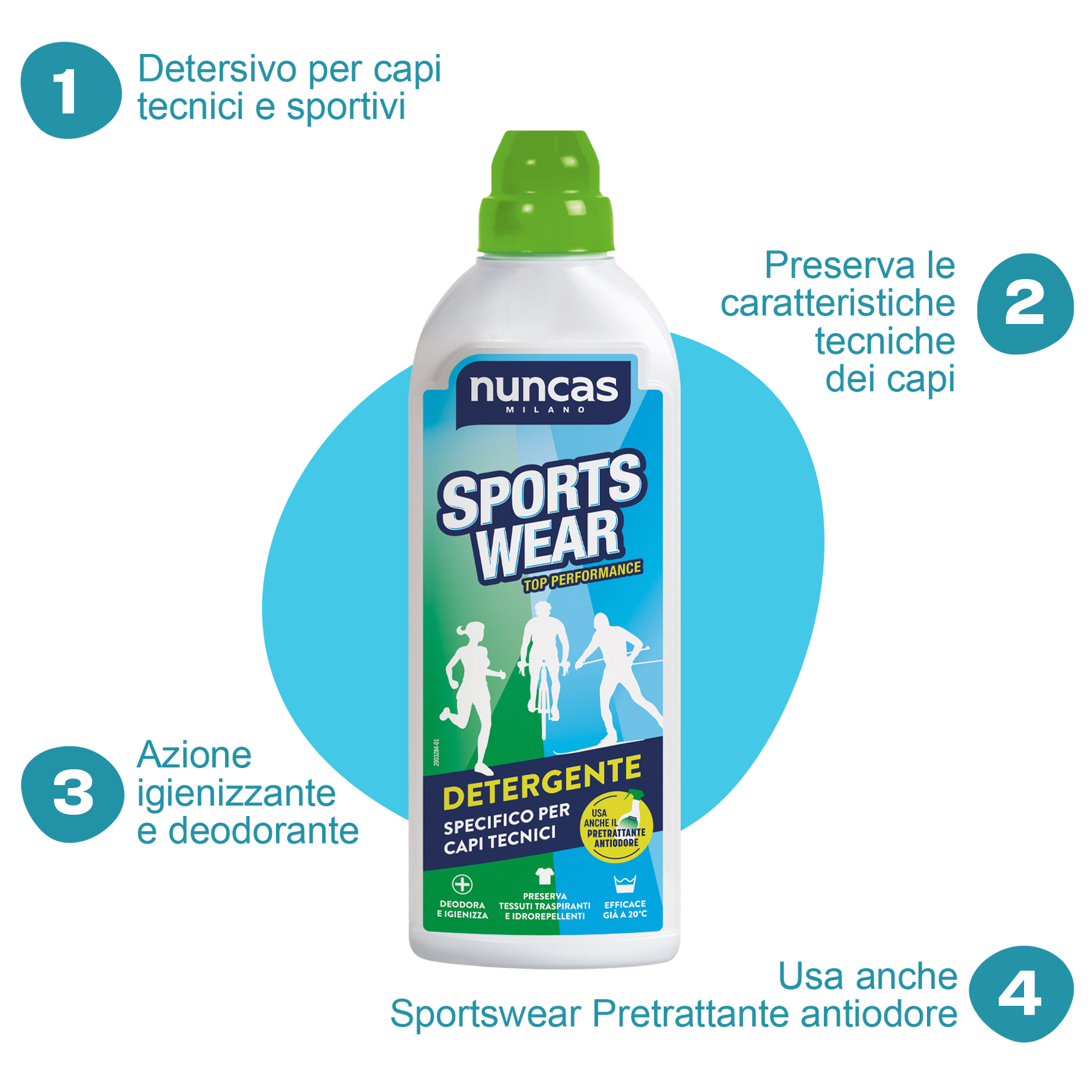 Sportswear Detergente Specifico Capi Tecnici - 750ml | Nuncas