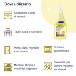 Dove utilizzare Casa9 Detergente Multiuso Ricarica? Su superfici come: cassettiere e ante di armadi, tavoli, sedie e scrivanie, porte, stipiti, maniglie e corrimano, mensole, librerie, mobili da soggiorno, cornici e soprammobili, pavimenti per togliere macchie accidentali.