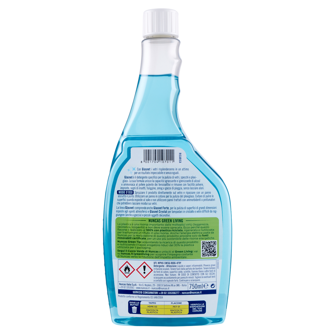 Glasnet Ricarica Detergente Vetri - 750ml