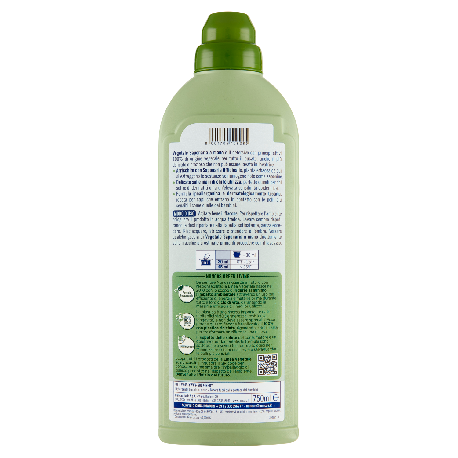 Vegetale Saponaria Detersivo a Mano Bucato - 750ml