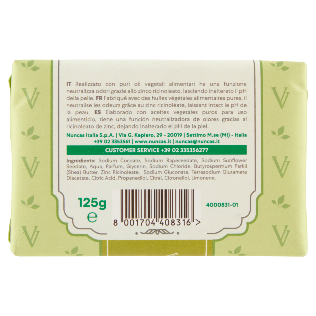 Vittoria Verde saponi pratici e funzionali Antiodore - 125g