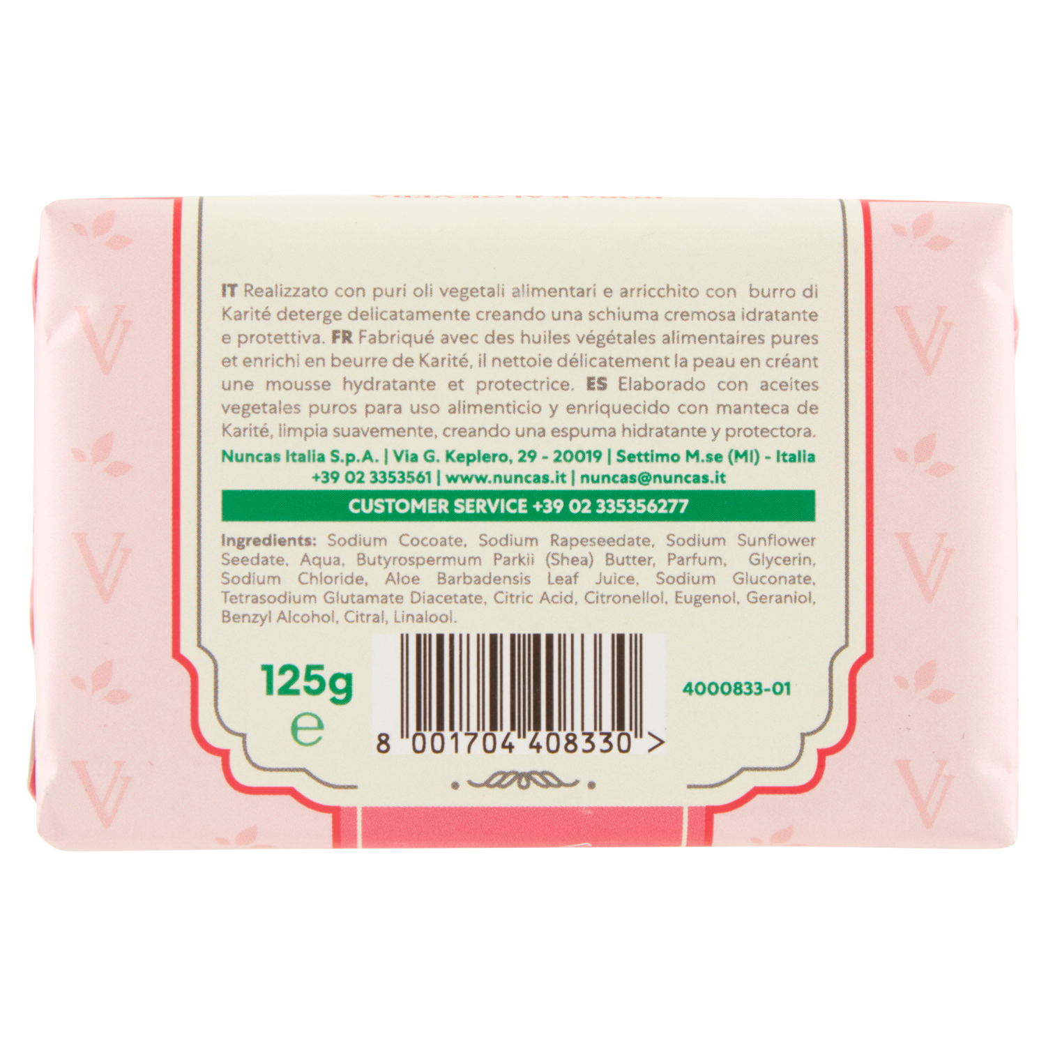 Vittoria Verde Saponi Cremosi Rosa e Aloe Vera - 125g