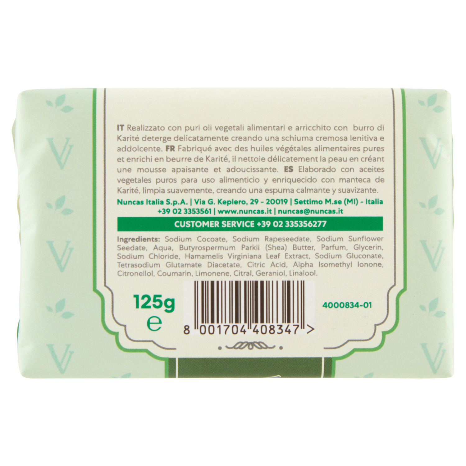 Vittoria Verde Saponi Cremosi Felce e Hamamelis - 125g