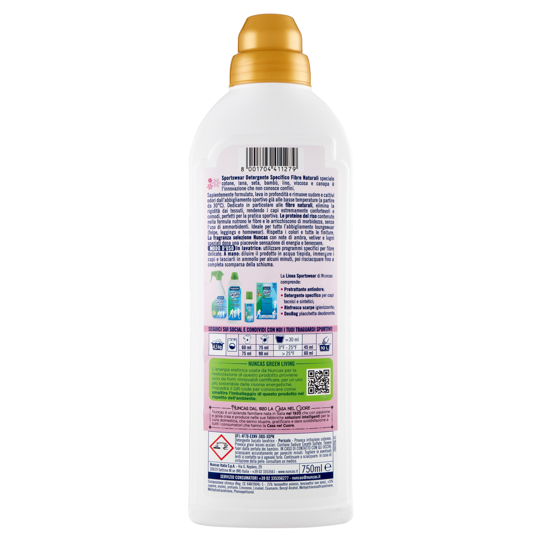 Sportswear Detergente Specifico Fibre Naturali - 750ml