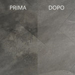 Immagine che mostra la differenza di un pavimento prima e dopo aver pulito con Winto Gres.