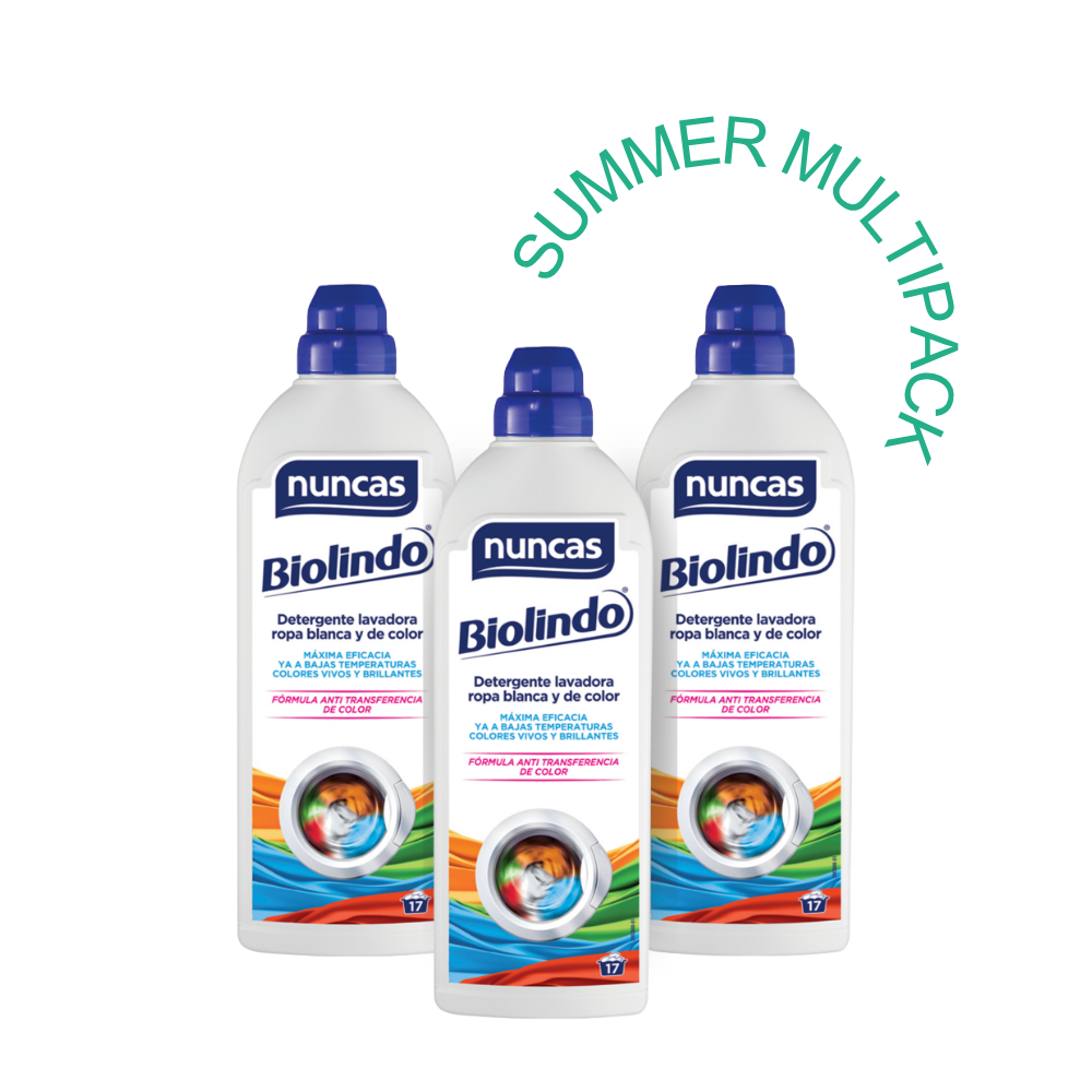 Biolindo Detergente para lavadora para prendas blancas y de color - 1000ml - Multipack | Nuncas