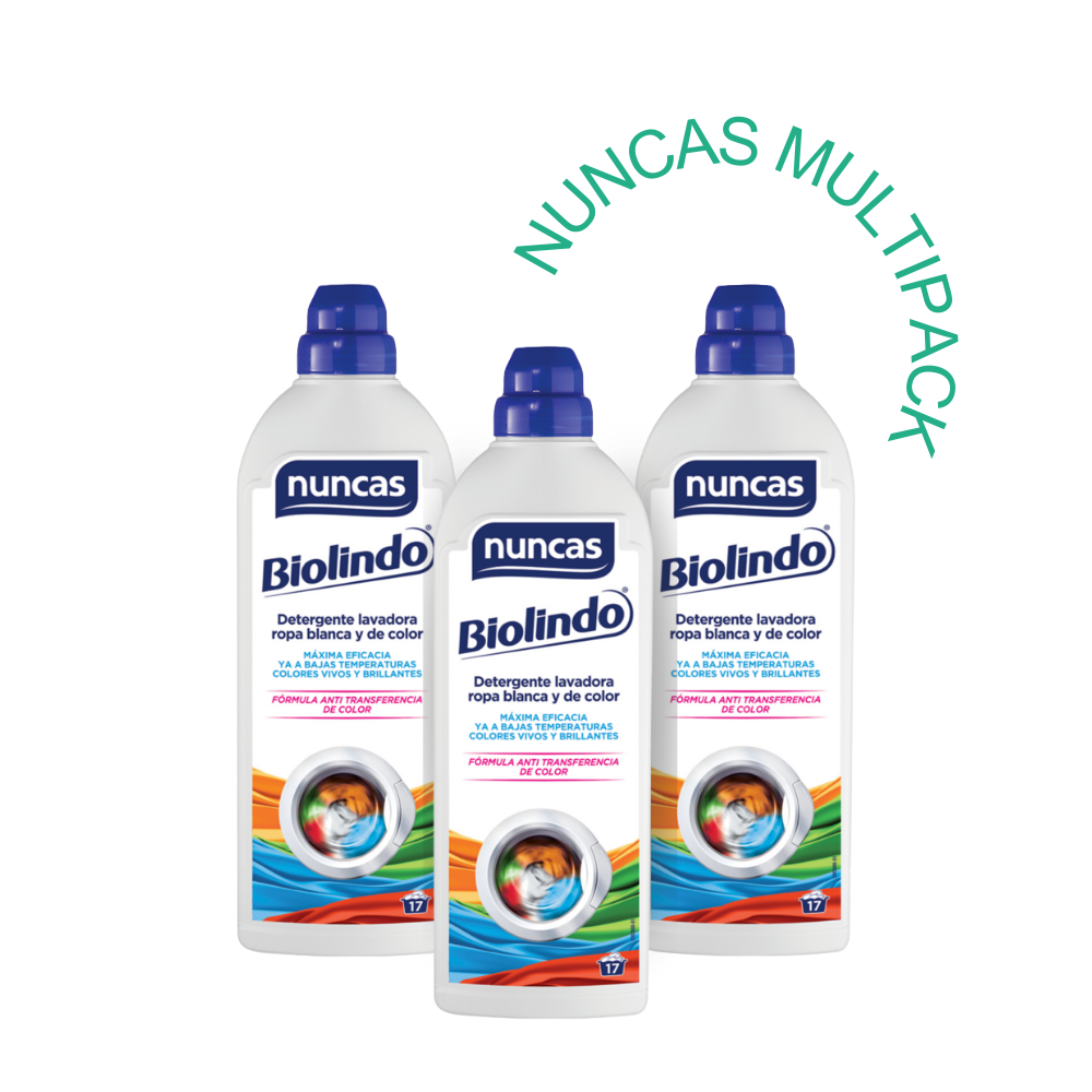 Biolindo Detergente para lavadora para prendas blancas y de color - 1000ml - Multipack | Nuncas