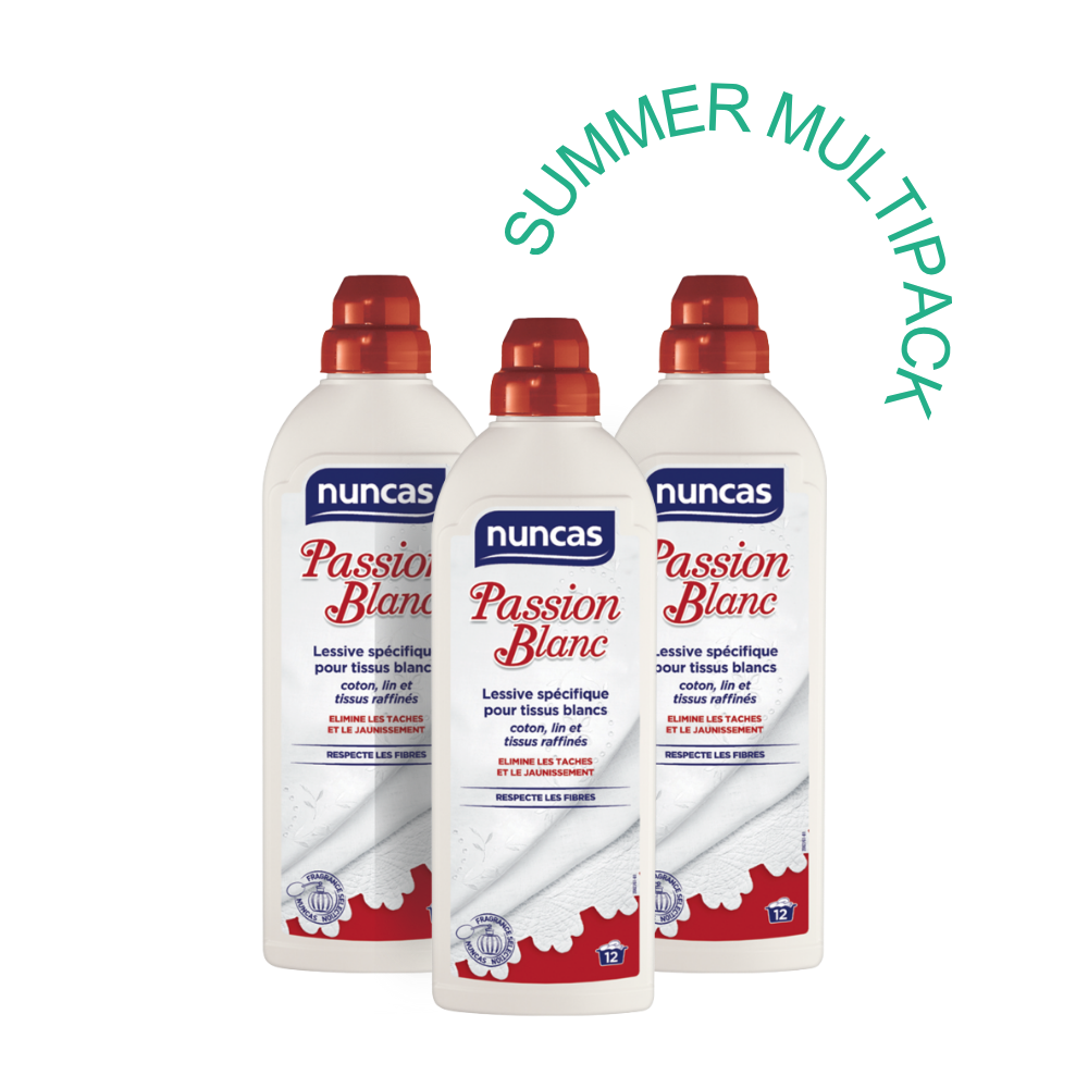 Passion Blanc Lessive Spécifique pour Tissus Blancs - 750ml - Multipack | Nuncas
