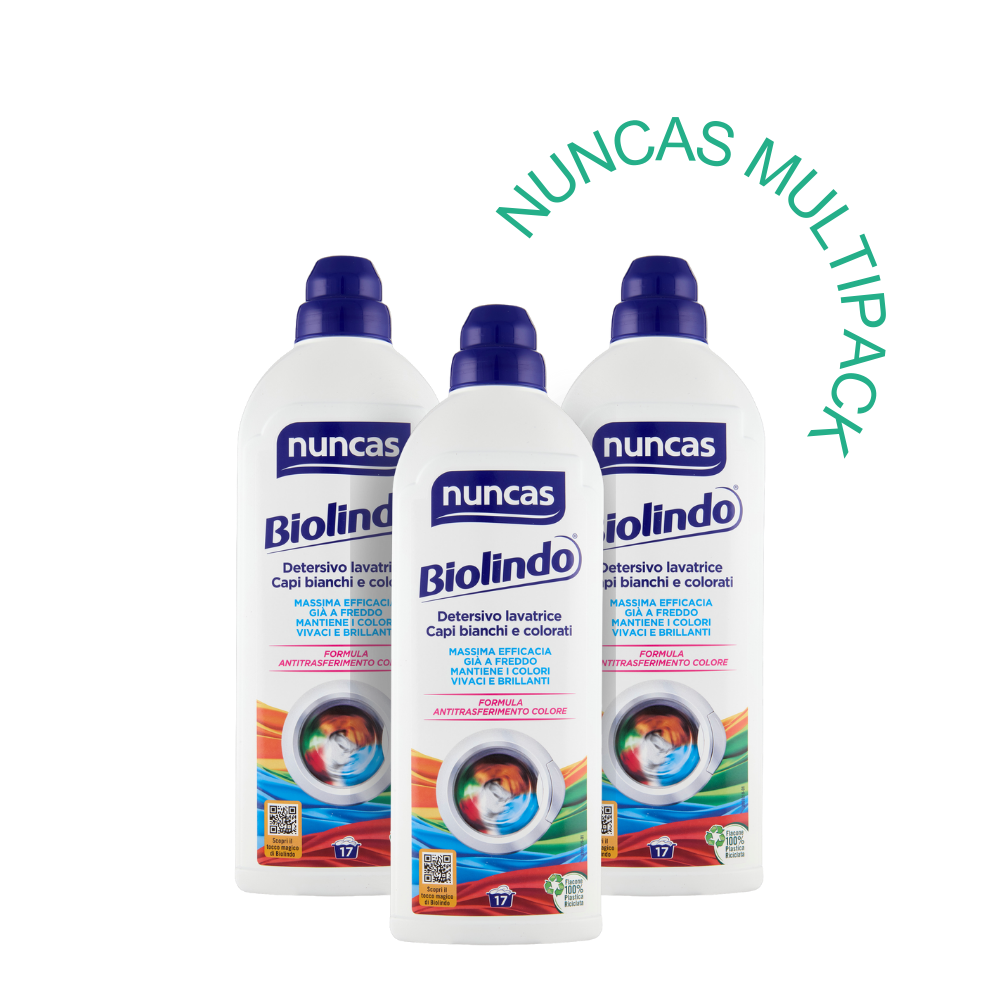 Biolindo Detersivo Lavatrice Capi Bianchi e Colorati - 1000ml - Multipack | Nuncas
