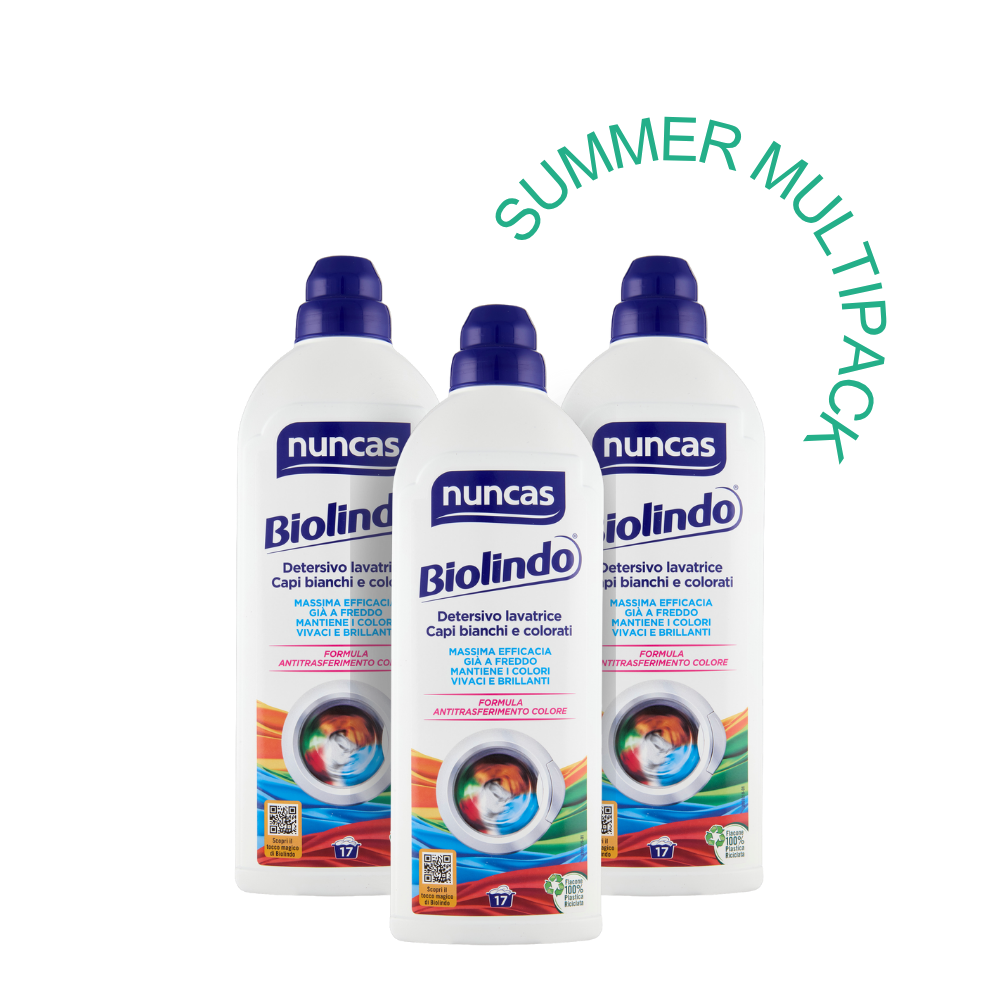 Biolindo Detersivo Lavatrice Capi Bianchi e Colorati - 1000ml - Multipack | Nuncas